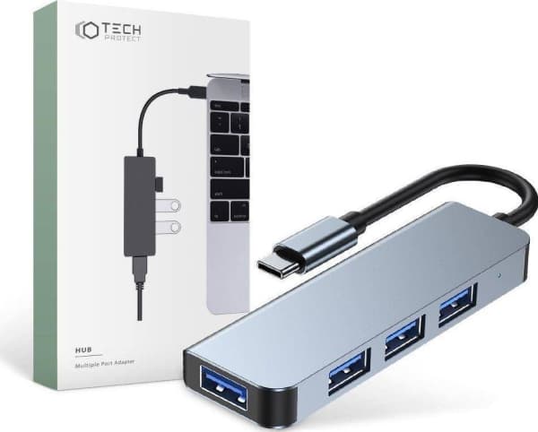 HUB USB Tech-Protect V1-HUB 1x USB-C + 2x USB-A 3.0 (9589046919367)