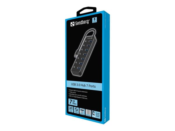 Sandberg - Hubb - 7 x SuperSpeed USB 3.0 - skrivbordsmodell