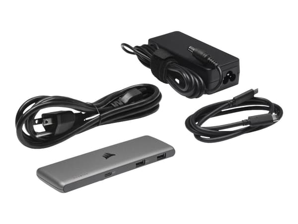 CORSAIR USB100 - Hubb - 4 x SuperSpeed USB 3.0 + 3 x USB-C - skrivbordsmodell