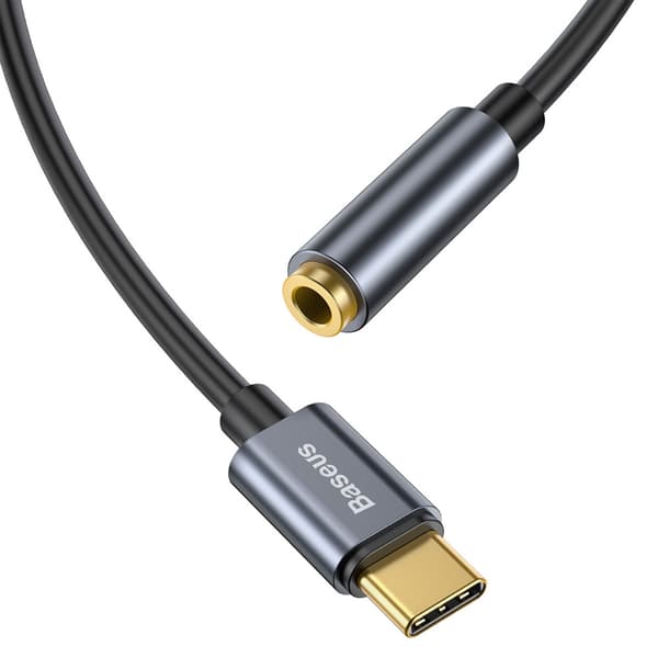Baseus L54 USB-C til 3,5 mm Adapter Mørkegrå