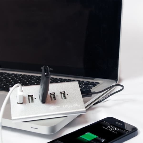 LogiLink USB 2.0-hub 4+1 fast charge