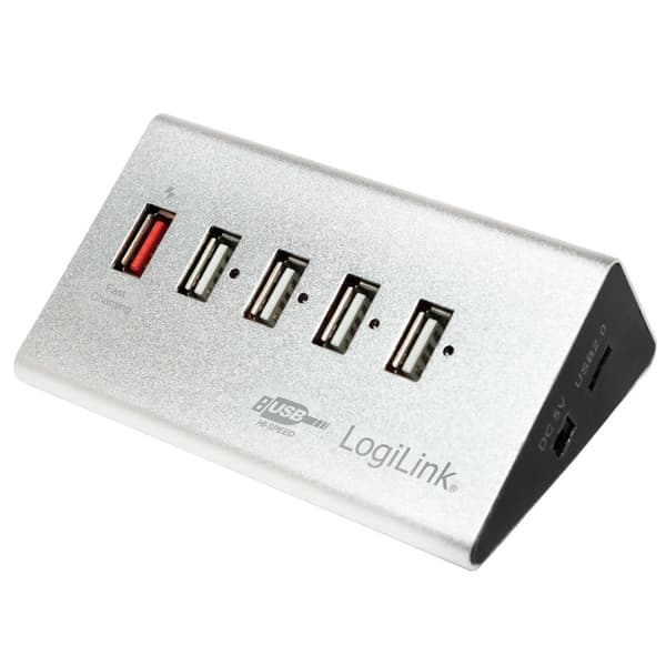 LogiLink USB 2.0-hub 4+1 fast charge