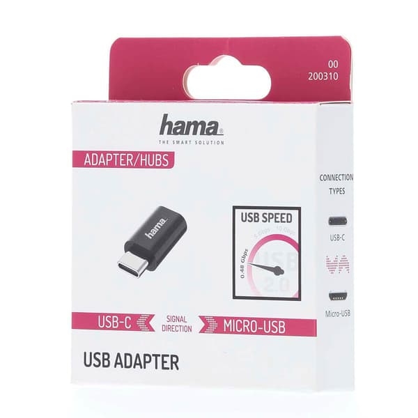 HAMA USB-C Adapter til Micro-USB USB 2.0, 480 Mbps
