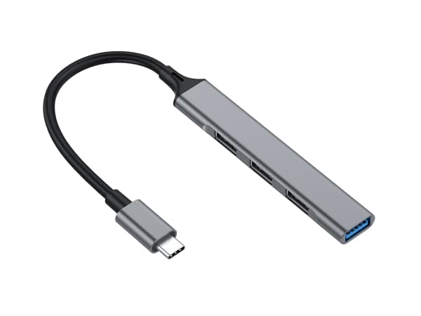 Equip 128961, USB 3.2 Gen 1 (3.1 Gen 1) Type-C, USB 2.0, USB 3.2 Gen 1 (3.1 Gen 1) Type-A, 5000 Mbit/s, Svart, Grå, Gjuten aluminium, 0,15 m