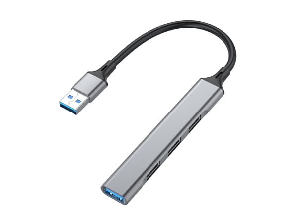 Equip 128960, USB 3.2 Gen 1 (3.1 Gen 1) Type-A, USB 2.0, USB 3.2 Gen 1 (3.1 Gen 1) Type-A, 5000 Mbit/s, Svart, Grå, Gjuten aluminium, 0,15 m
