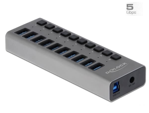 Delock - Hubb - 10 x SuperSpeed USB 3.0 - skrivbordsmodell