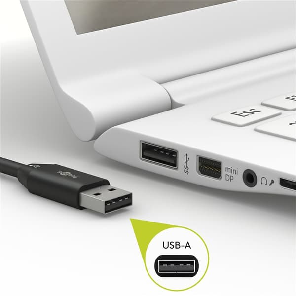 USB-C ™ til USB-A Tekstilkabel med metallplugger (Space grå / sølv) 1 m