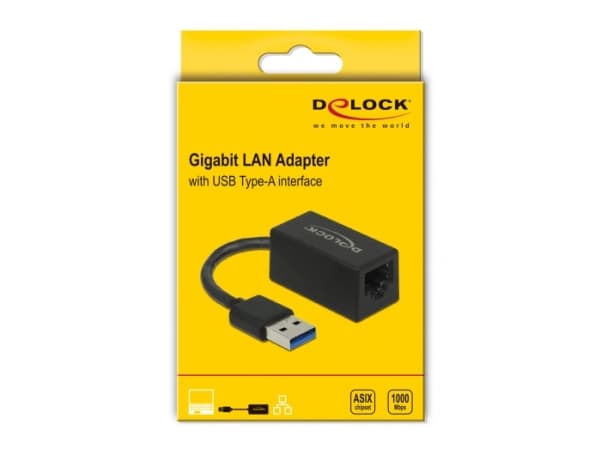Delock - Nätverksadapter - USB 3.2 Gen 1 - Gigabit Ethernet x 1 - svart