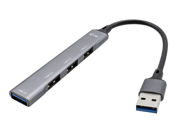 i-Tec USB 3.0 Metal HUB - Hub - 1 x SuperSpeed USB 3.0 + 3 x USB 2.0 - skrivbord