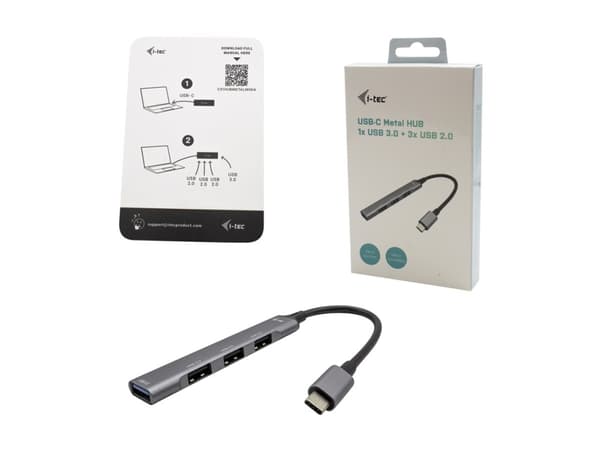 i-Tec - Hubb - 1 x SuperSpeed USB 3.0 + 3 x USB 2.0 - skrivbordsmodell