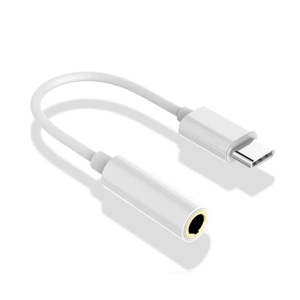 DAC USB C til 3,5 mm AUX -adapter for hodetelefonhøyttalere