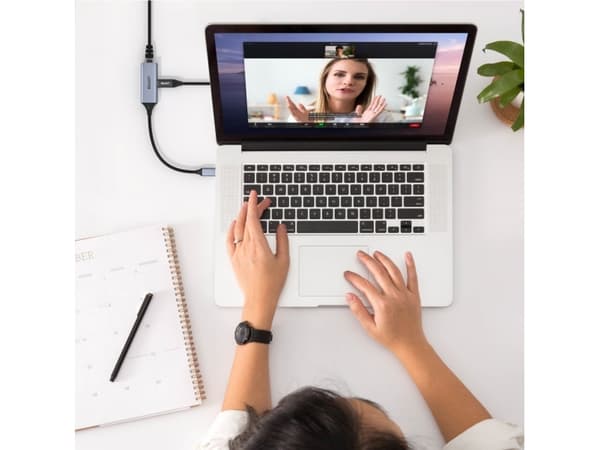 Unitek U1323A - Nettverksadapter - USB 3.0 - Gigabit Ethernet x 1 + USB-C (bare strøm) x 1 - romgrå