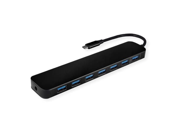 Value 14.99.5040, USB 3.2 Gen 1 (3.1 Gen 1) Type-C, USB 3.2 Gen 1 (3.1 Gen 1) Type-A, 5000 Mbit/s, Svart, Gjuten aluminium, 0,1 m