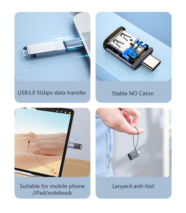 USB C till USB-adapter dataöverföring med hög hastighet, USB-C hane till USB 3.0