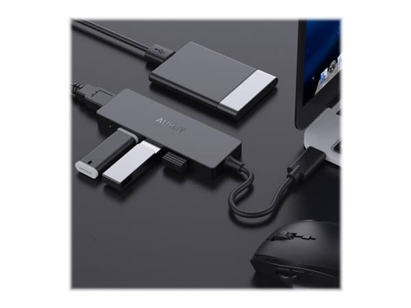 Aukey CB-C64 - Hubb - 4 x USB 3.1 Gen 1 - skrivbordsmodell