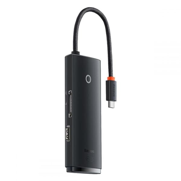 Baseus Lite Series 6-Port HUB Adapter USB-C - Svart