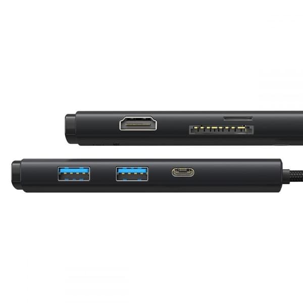 Baseus Lite Series 6-Port HUB Adapter USB-C - Svart