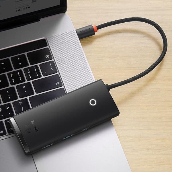 Baseus Lite Series 6-Port HUB Adapter USB-C - Svart