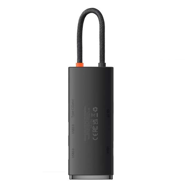 Baseus Lite Series 6-Port HUB Adapter USB-C - Svart