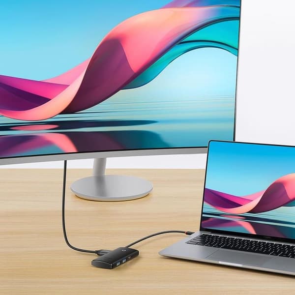 Baseus Lite Series 6-Port HUB Adapter USB-C - Svart