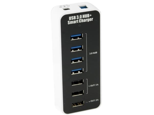 Techly IUSB3-TLYBV7, USB 2.0, USB 3.2 Gen 1 (3.1 Gen 1) Type-A, 5000 Mbit/s, Svart, Hvit, CE, FCC, RoHS, WEEE/RAEE, 12 V, 5 V