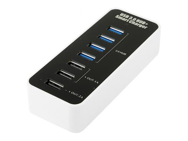 Techly IUSB3-TLYBV7, USB 2.0, USB 3.2 Gen 1 (3.1 Gen 1) Type-A, 5000 Mbit/s, Svart, Hvit, CE, FCC, RoHS, WEEE/RAEE, 12 V, 5 V