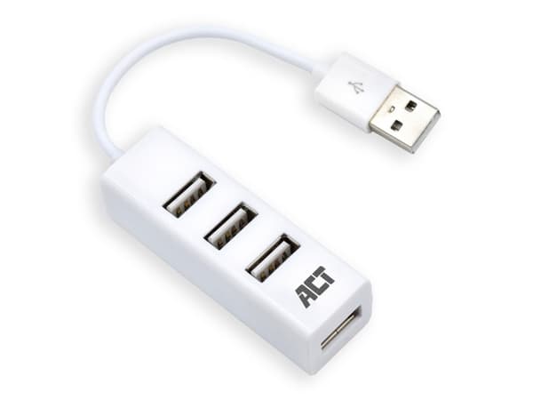 ACT AC6200 gränssnittshubbar USB 2.0 480 Mbit/s Vit