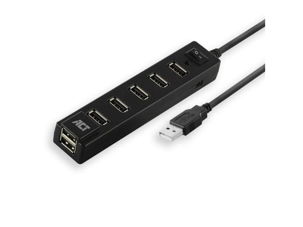 ACT AC6215 Gränssnittsnav USB 2.0 480 Mbit/s Svart (AC6215)