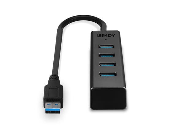 Lindy 43324, USB 3.2 Gen 1 (3.1 Gen 1) Type-A, USB 3.2 Gen 1 (3.1 Gen 1) Type-A, 5000 Mbit/s, Svart, Gjuten aluminium, Plast, 0,3 m