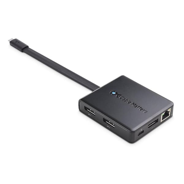 Cable Matters 1 til 8 USB-C dockingstation 3x Displayport USB-C PD100W RJ45 GigaLan 1xUSB-C + 2xUSB-A 5Gbps kompatibel med Thunderbolt 3/4, USB4