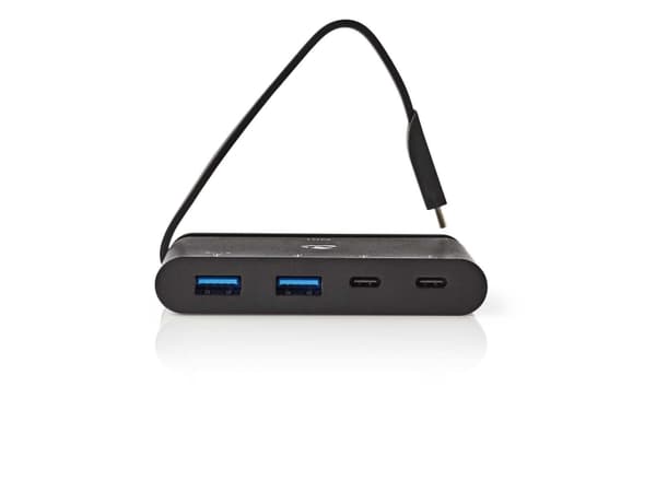 Nedis TCARF250BK - Hubb - 1 x USB 3.1 Gen 2 + 2 x USB 3.1 + 1 x USB 3.1 Gen 2 (kraftleverans) - skrivbordsmodell