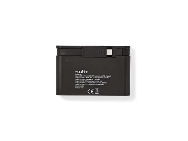 Nedis TCARF250BK - Hubb - 1 x USB 3.1 Gen 2 + 2 x USB 3.1 + 1 x USB 3.1 Gen 2 (kraftleverans) - skrivbordsmodell