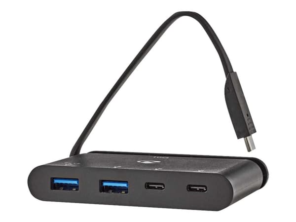 Nedis TCARF250BK - Hubb - 1 x USB 3.1 Gen 2 + 2 x USB 3.1 + 1 x USB 3.1 Gen 2 (kraftleverans) - skrivbordsmodell