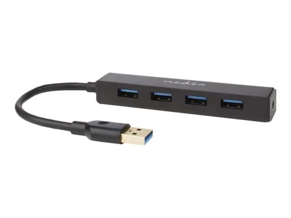 Nedis UHUBU3410BK - Hubb - 4 x SuperSpeed USB 3.0 - skrivbordsmodell