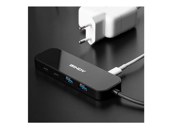 Lindy - Hubb - 4 x USB 3.2 Gen 2 - skrivbordsmodell