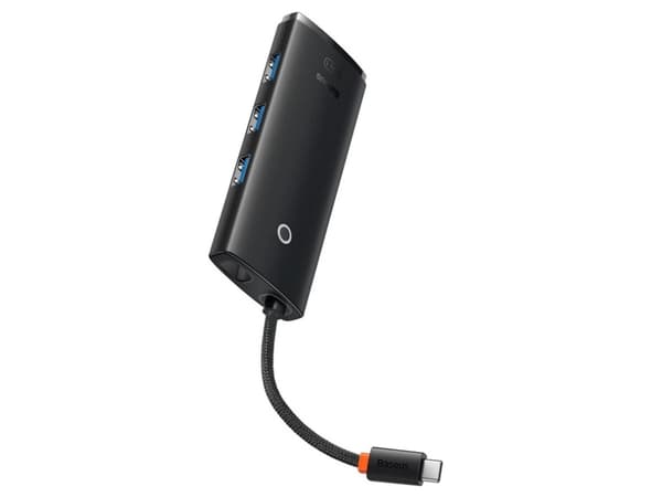 Baseus WKQX040001, USB Type-C, HDMI, USB 3.2 Gen 1 (3.1 Gen 1) Type-A, USB 3.2 Gen 1 (3.1 Gen 1) Type-C, Svart, 1 styck