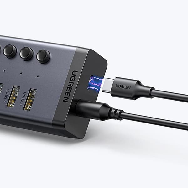 Ugreen Multifunctional HUB 7in1 USB Typ-C PD DC 12V - Grå