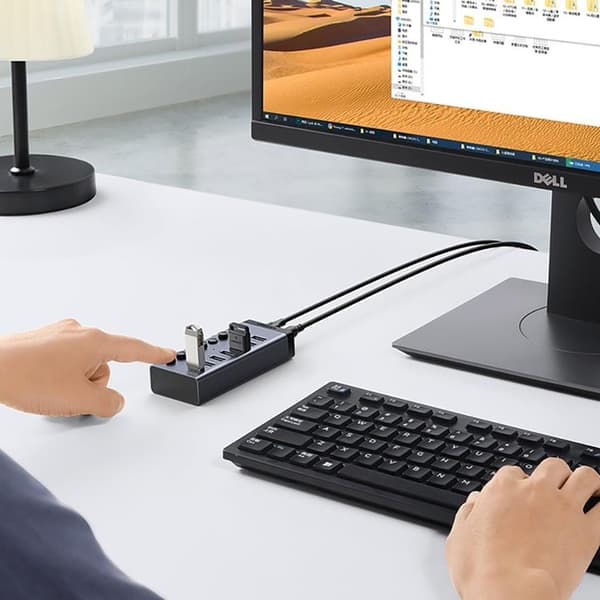 Ugreen Multifunctional HUB 7in1 USB Typ-C PD DC 12V - Grå