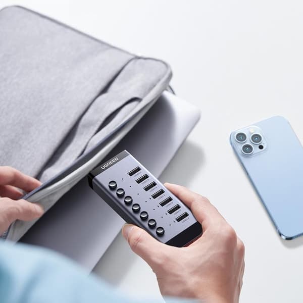 Ugreen Multifunctional HUB 7in1 USB Typ-C PD DC 12V - Grå