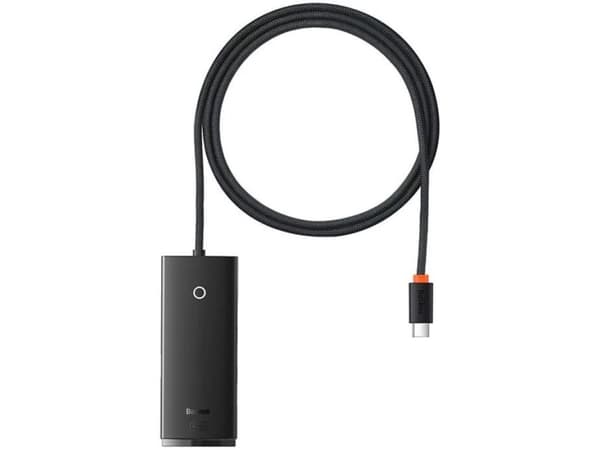 4-i-1 Baseus Lite Series USB-C-hub opp til 4x USB 3.0 + USB-C, 1m (svart)