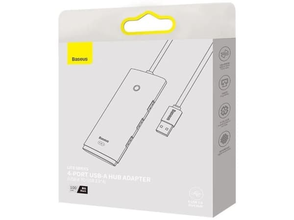 Baseus WKQX030101, USB 3.2 Gen 1 (3.1 Gen 1) Type-A, USB 3.2 Gen 1 (3.1 Gen 1) Type-A, 5000 Mbit/s, Svart, Akrylnitrilbutadienstyren (ABS), 1 m
