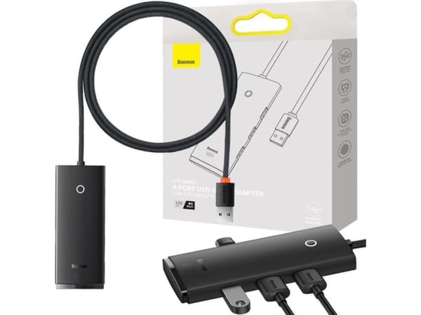 Baseus WKQX030101, USB 3.2 Gen 1 (3.1 Gen 1) Type-A, USB 3.2 Gen 1 (3.1 Gen 1) Type-A, 5000 Mbit/s, Svart, Akrylnitrilbutadienstyren (ABS), 1 m