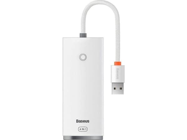 Baseus Lite Series USB 4in1 hub till 4x USB 3.0 25cm (vit)
