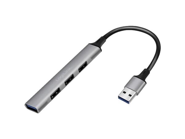 LogiLink UA0391 - USB 3.0/2.0 4-porttinen keskittimen alumiininen 4xA ohut USB-A-kaapeli - Kaapeli - Kaapeli