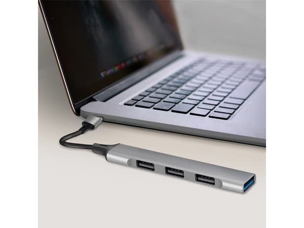 LogiLink UA0391 - USB 3.0/2.0 4-porttinen keskittimen alumiininen 4xA ohut USB-A-kaapeli - Kaapeli - Kaapeli