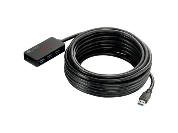 ROLINE 12041098, USB 3.2 Gen 1 (3.1 Gen 1) Type-A, USB 3.2 Gen 1 (3.1 Gen 1) Type-A, 5000 Mbit/s, Svart, 10 m, 40 mm