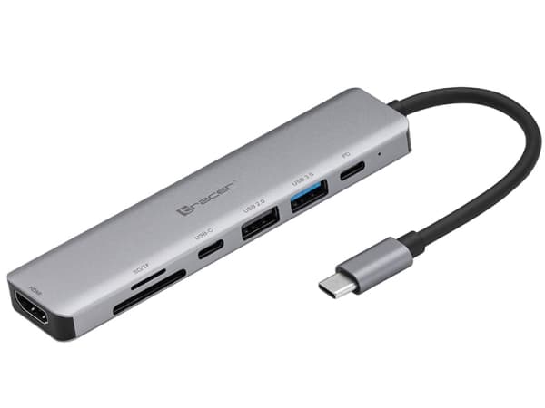 Tracer TRAPOD46997, USB Type-C, Gjuten aluminium, MicroSD (TransFlash), SD, Gjuten aluminium, USB, 60 W