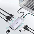 Miniatyrbild 2 av 5: Choetech 9in1 Multifunktionell HUB 3 x USB Till USB-C - Grå
