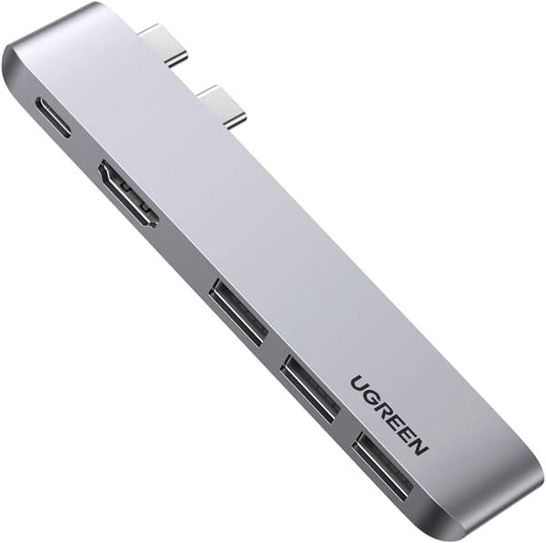 UGREEN USB C Hub 5 in 2 Adapter med 4K HDMI Port, Thunderbolt 3 Port (100W PD/ 8K Video/ 40Gbps), 3 USB 3.0 Port Type C Hubb