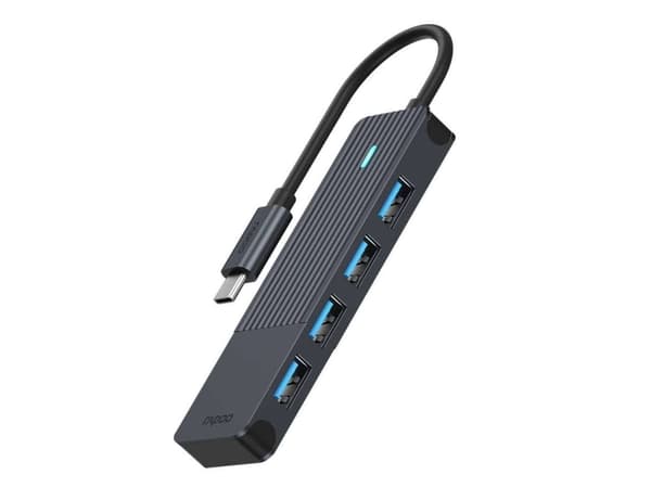 Rapoo UCH-4001, USB Type-C, USB 3.2 Gen 1 (3.1 Gen 1), Hankoppling, Svart, 0,017 m, 5 Gbit/s Svart